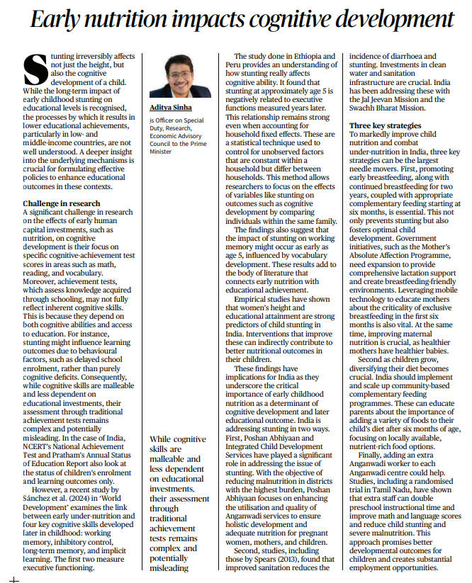 30th Jan 2024 Editorial Statecraft   Early Nutrition 