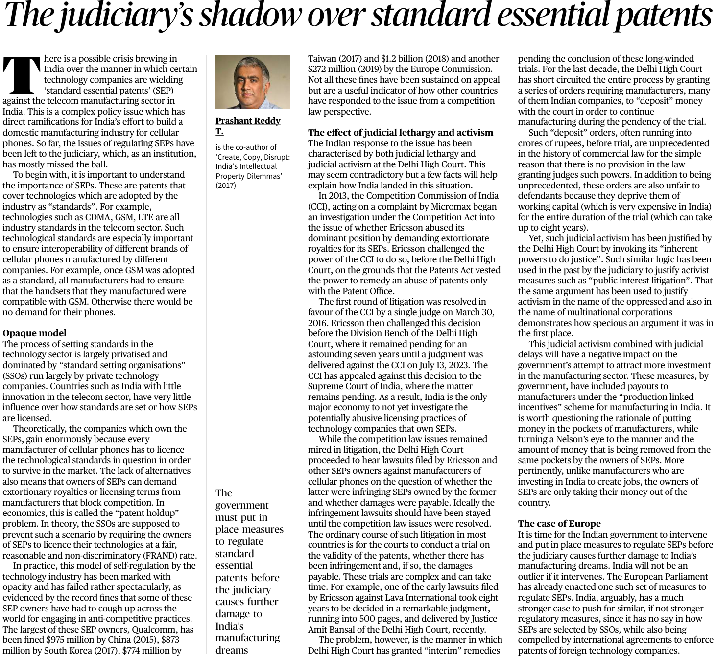 The judiciary’s shadow over standard essential patents